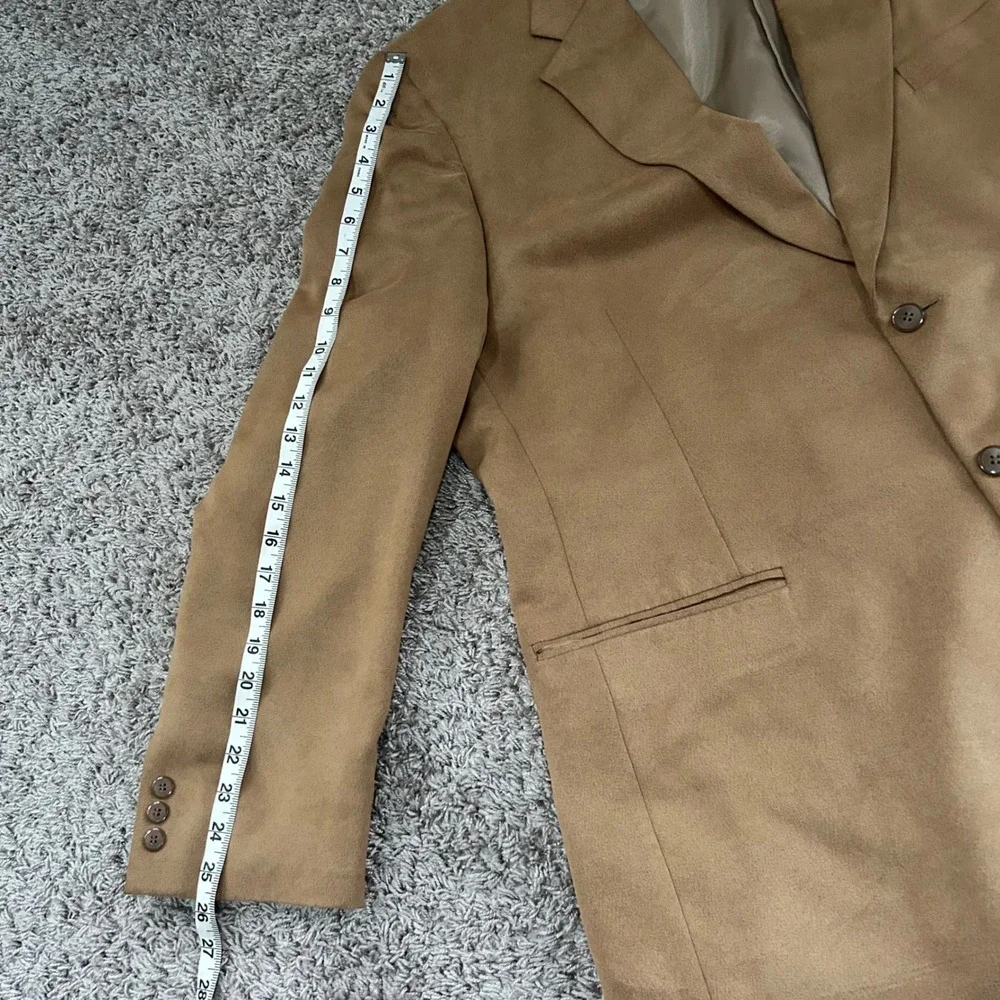 Bert Pulitzer Mens Tan Blazer‎ Sport Coat Jacket Large L Supre Suede